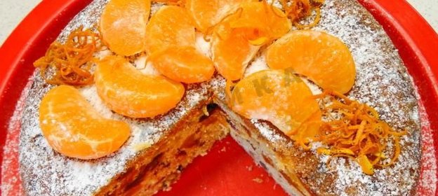 Рождественский кекс с мандаринами в мультиварке