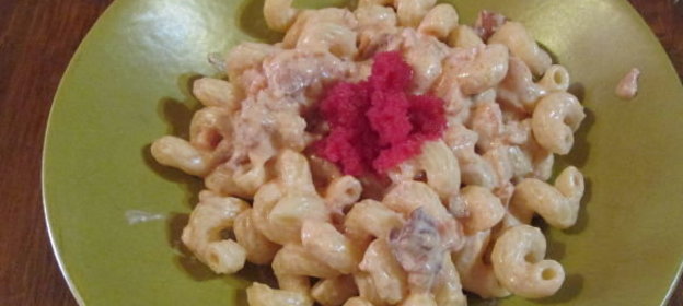 Паста с лососем и икрой