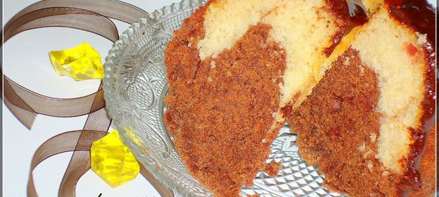 Мраморный кекс с вишней