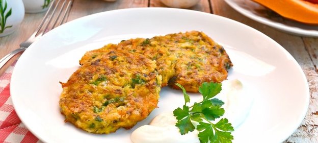 Оладьи из тыквы с грибами и сыром