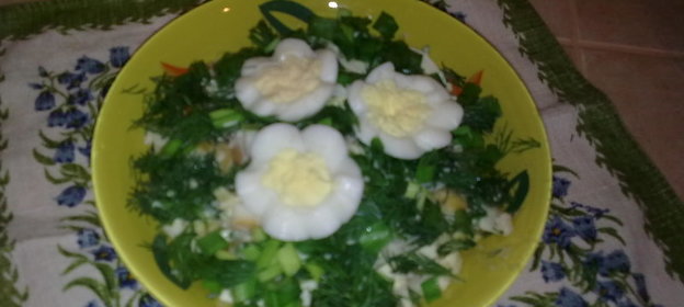 салат с кальмаром