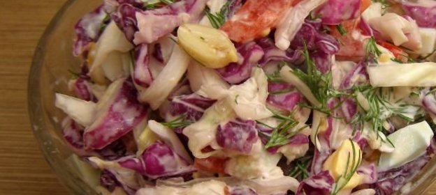Пестрый капустный салат