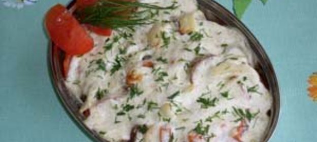 Запеканка с кабачками, баклажанами и мясом