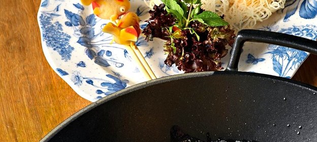 Лапша с тигровыми креветками