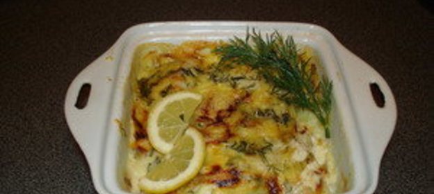 Морской язык в сливочном соусе