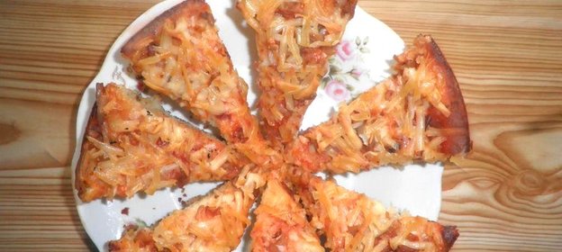 Пицца на дрожжевом тесте с вешенкой