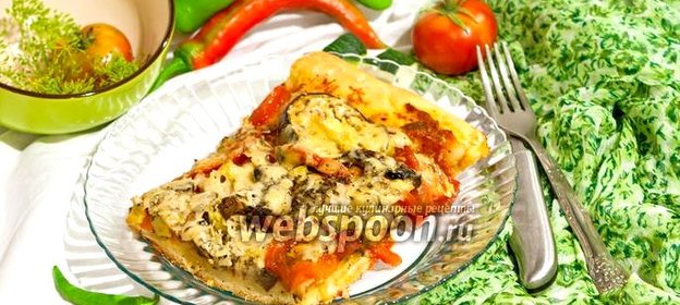 Пицца с баклажанами и грибами