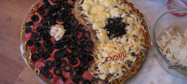 Пицца ИНЬ-ЯН (бездрожжевая)