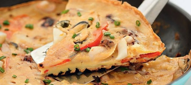 Корейская «пицца» с морепродуктами