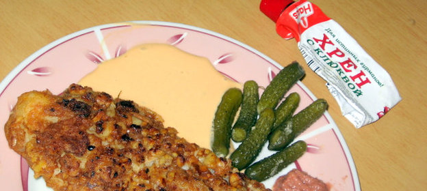Морской язык в ореховой панировке