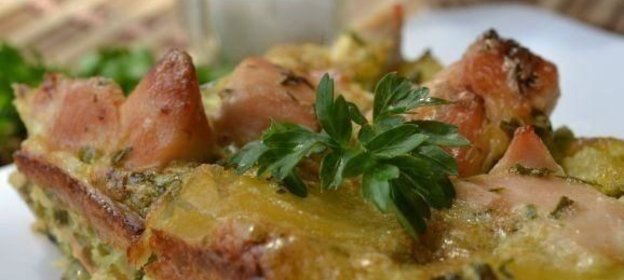 картофельная запеканка из куриных грудок