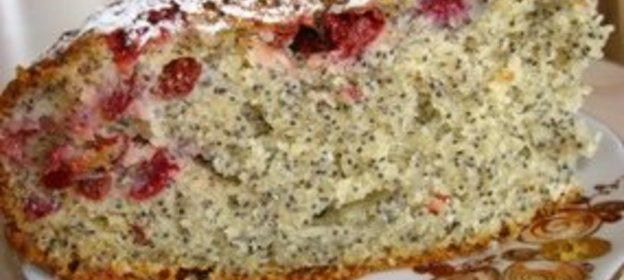 Клюквенный кекс с маком