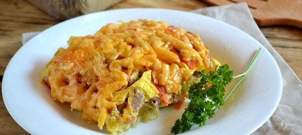 Запеканка из кабачков с фаршем в духовке