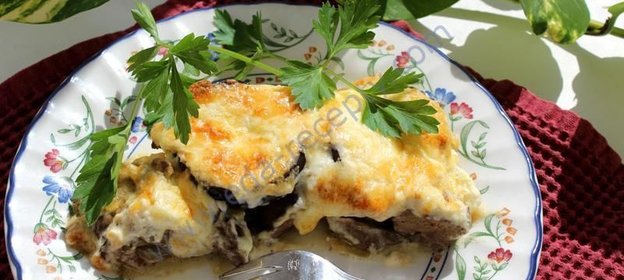 Запеканка с баклажанами и печенью
