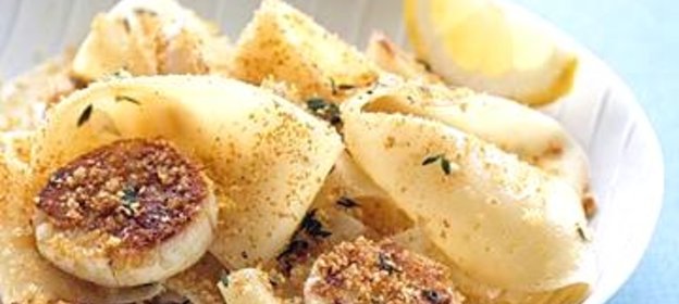 Паста с морскими гребешками