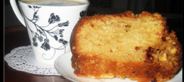 Кекс на йогурте с клюквой и штрайзелем (дуэль)