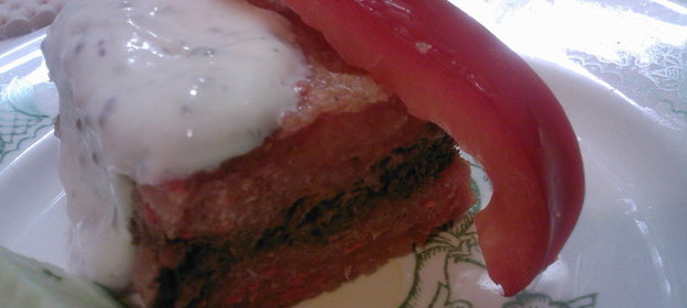 Овощная запеканка с печеночным паштетом