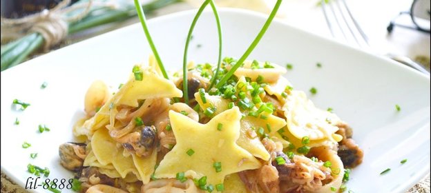 Домашняя паста с морепродуктами