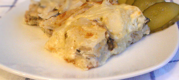 Картофельная запеканка с анчоусами