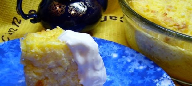 Пшенная запеканка с курагой и кешью