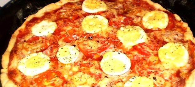 Пицца по-быстрому с ветчиной