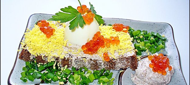 А-ля террин из сельди с бородинским хлебом