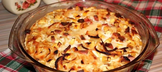 Запеканка из кабачков и лука