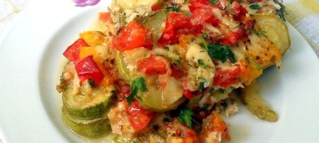 Овощная запеканка с фаршем