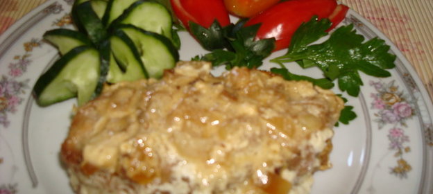 Морской окунь в сметанно-горчичном соусе