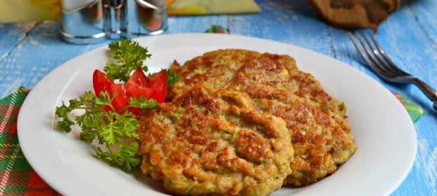 Овощные оладьи с мясным фаршем