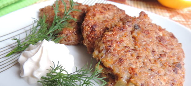 Гречневые оладьи с грибами