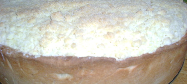 творожный пирог с маком и яблоками