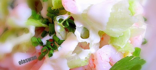 Салат из креветок.Ничего лишнего