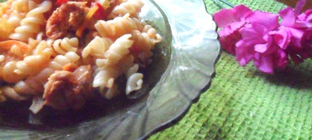 Паста с курицей и овощами Летнее раздолье