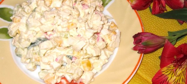 Салат крабовый с капустой