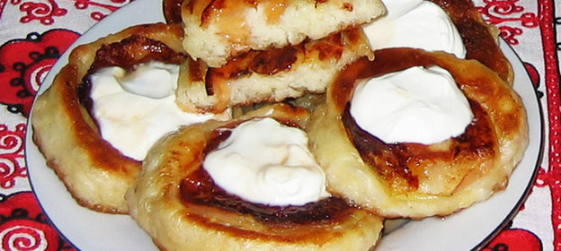 Оладьи с яблочным припёком