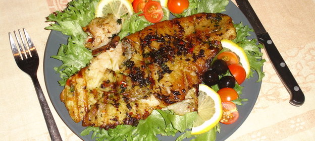 Морской язык гриль с базиликом