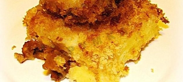 Морской окунь жареный с грибами