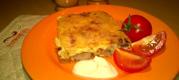 Творожная запеканка с грибами