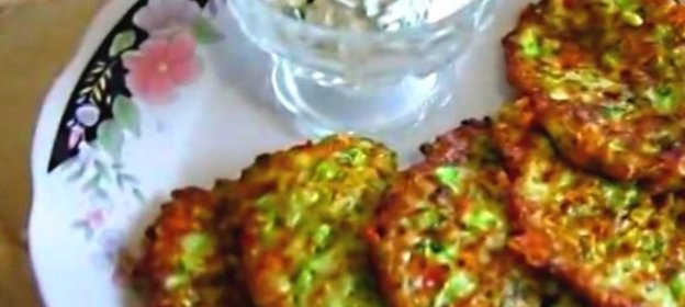 Оладьи из кабачков, с твёрдым сыром