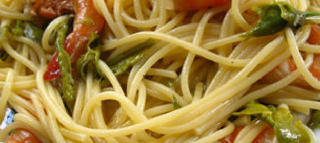 Спагетти с маццанколле и дикой спаржей