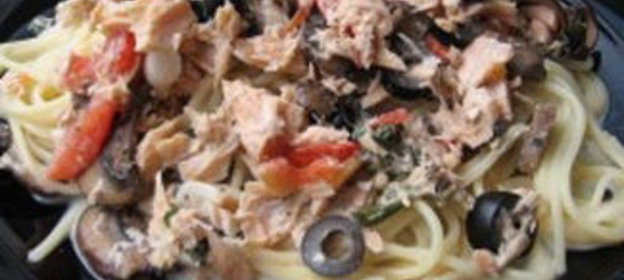 Спагетти с лососем