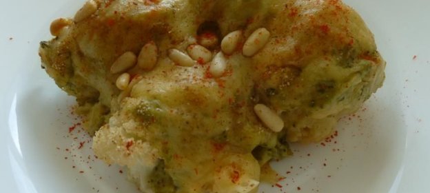 Запеканка из цветной капусты с брокколи
