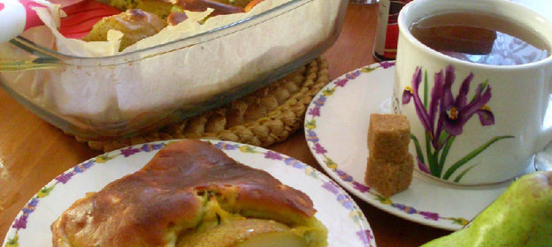 Творожная запеканка с грушей, тыквой и цукини