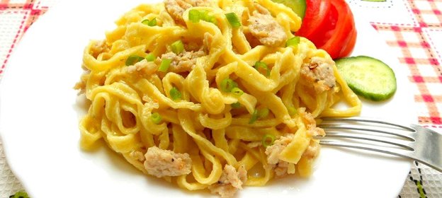 Лапша домашняя с фаршем