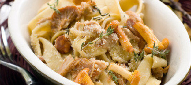 Паста с белыми грибами в сливочном соусе