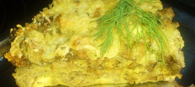Запеканка (из черствого хлеба с грибами...)