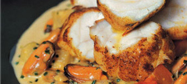 Морской черт с мидиями и карри (рецепт гордона рамзи)