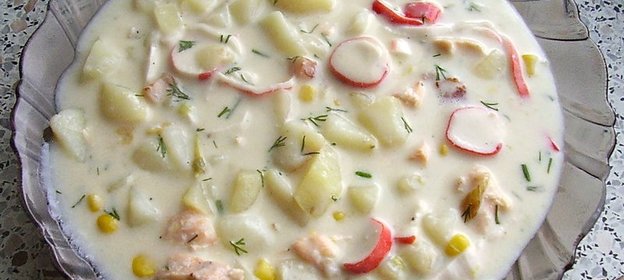 Суп морской со сливками