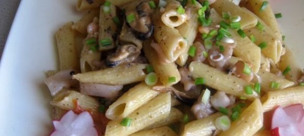 Паста постная с морепродуктами